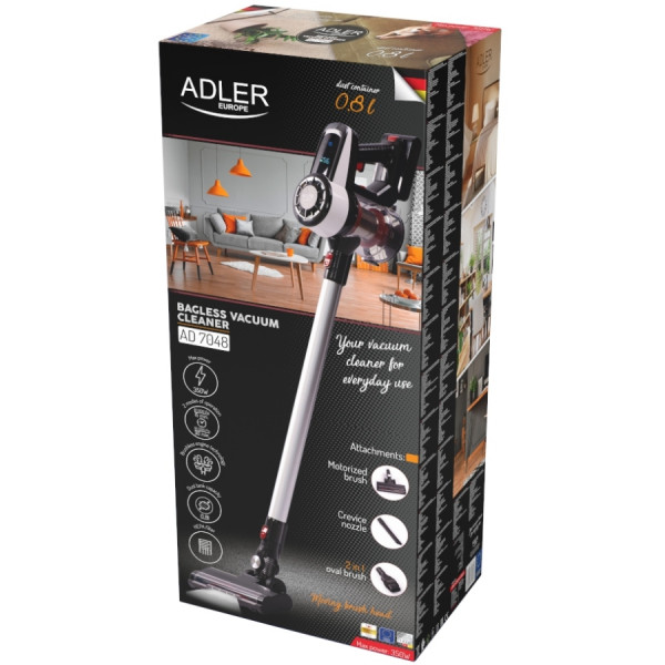 Порохотяг Adler AD 7048 бездротовий/ 350Вт/ 18 000 Pa/ 0,8л/ LED/ TURBO/ настінне кріплення