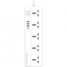 Power filtr 2.0м ProLogix Premium 5 розеток, 4 USB (1 PD +1 QC3.0 +2 AUTO ID), 2 м, біл