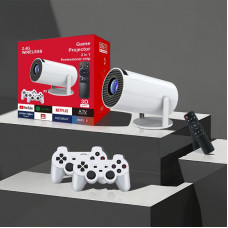 Проєктор H96 MAX F100 LED LCD HD 110AL 16:9 2G/16G Android 12.0 HDMI WiFi BT джойстик 2 шт білий