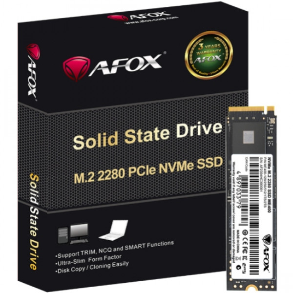 SSD 1Tb AFox ME400 M.2 2280 PCIe NVMe Gen 4x4 3D TLC NAND, Retail