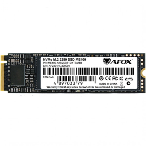SSD 1Tb AFox ME400 M.2 2280 PCIe NVMe Gen 4x4 3D TLC NAND, Retail
