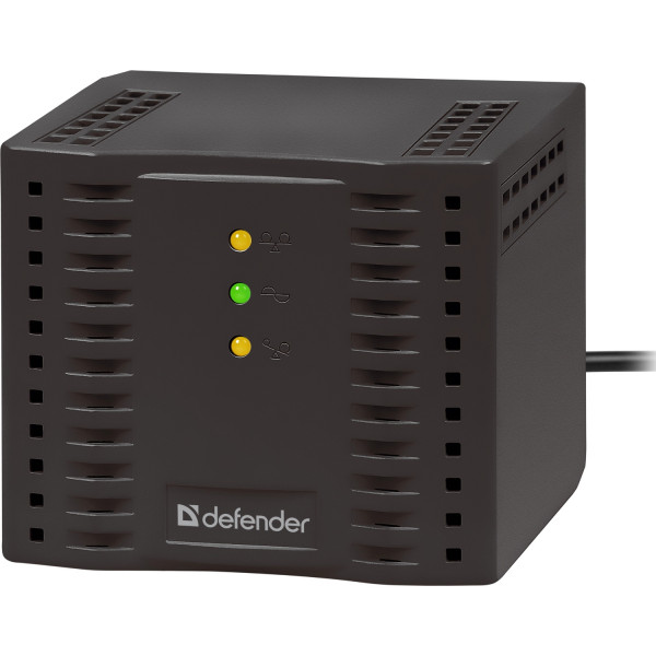 Стабілізатор напруги Defender AVR Premium 1500 600 Вт, 4 розетки, чорний