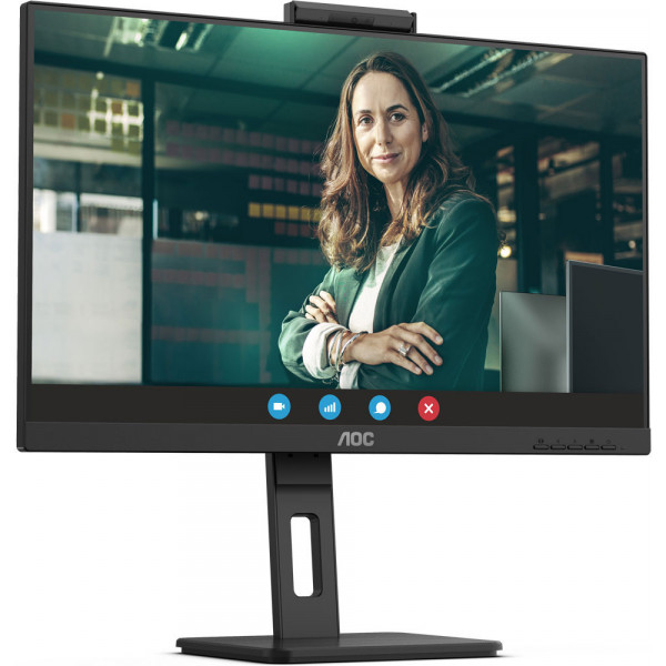 TFT 27" AOC Q27P3QW, QHD, IPS, 75Hz, 2xHDMI, DP, USB-hub, webcam, HAS, Pivot, колонки, чорний