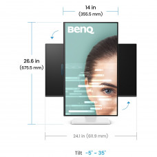 TFT 27" BenQ GW2790TC, IPS, 144Hz, HDMI, DP, USB-C, HAS, Pivot, колонки, білий