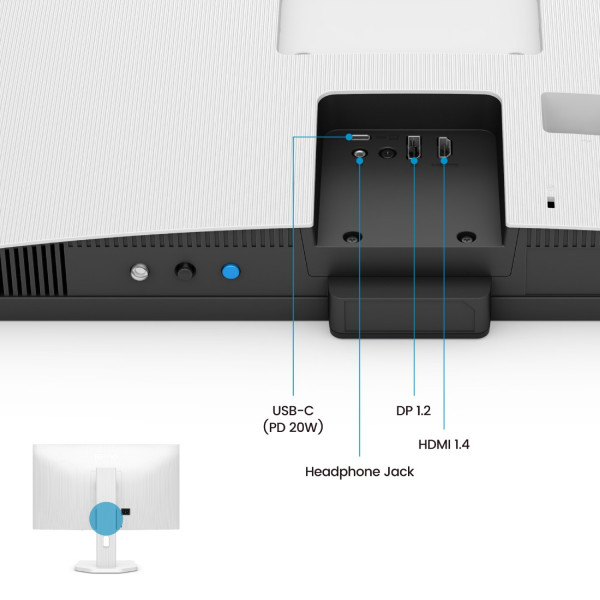 TFT 27" BenQ GW2790TC, IPS, 144Hz, HDMI, DP, USB-C, HAS, Pivot, колонки, білий