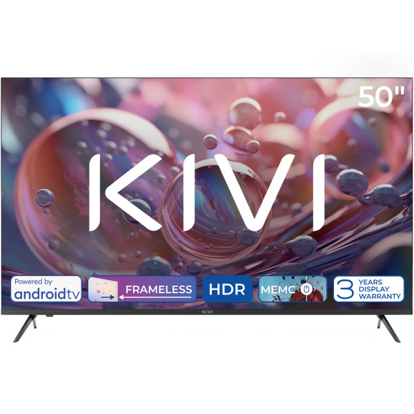 TV 50 Kivi 50U760QB UHD/DLED/T2/Android 11/2 x 12W/HDMI/Wi-Fi/VESA 200x200 M6/Black