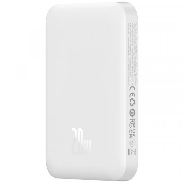 УМБ Baseus Magnetic Wireless Mini 6000mAh 20W, Type-C,PD,QC3.0 White