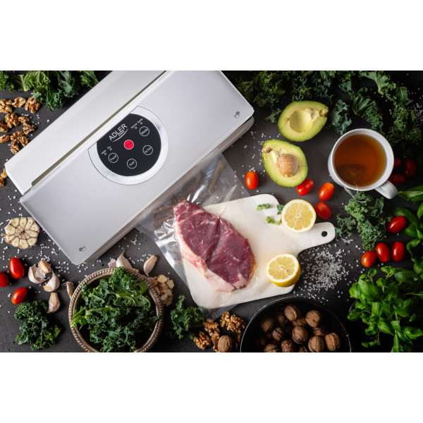 Вакууматор Adler AD 4503 для пакетів,рулонів та контейнерів/ 130Вт/ 30см/ ел. керування/ сірий