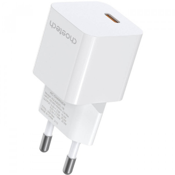 Зарядний пристрій 1xUSB-С 20W PD білий Choetech