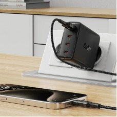 Зарядний пристрій 4xUSB 100W (3xUSB-C+USB-A) Gan A94 Fast Charger Black Acefast