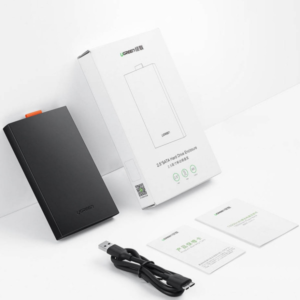 Зовнішня кишеня Ugreen CM237 USB 3.0 2.5Inch Hard Drive Box Чорна