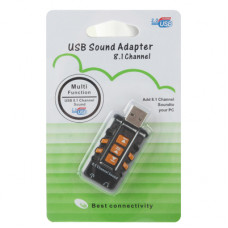 Звукова карта USB AUX jack, 2*TRS (Mic + Ear) Virtual 8.1 Channel чорний, RTL