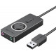 Звукова карта USB AUX jack, 3*TRS (Mic + Ear) 0.15m Volume Control чорна