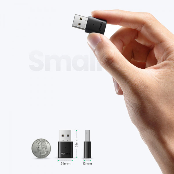 Адаптер Bluetooth 5.0 USB RTL8761BUV CM390 UGREEN Black
