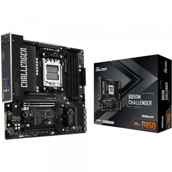 ASRock B850M CHALLENGER (AM5/B850, 4*DDR5, 2xPCIex16, HDMI/DP, 4xSATAІІІ,2xM.2, 2.5GLan, mATX)