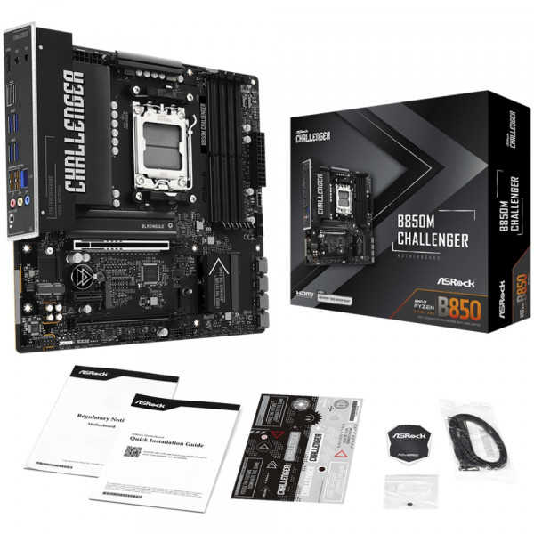 ASRock B850M CHALLENGER (AM5/B850, 4*DDR5, 2xPCIex16, HDMI/DP, 4xSATAІІІ,2xM.2, 2.5GLan, mATX)