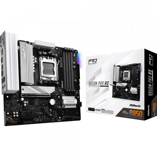 ASRock B850M Pro RS (AM5/B850, 4*DDR5, PCIex16, HDMI/DP, 4xSATAІІІ,3xM.2, 2.5GLan, mATX)