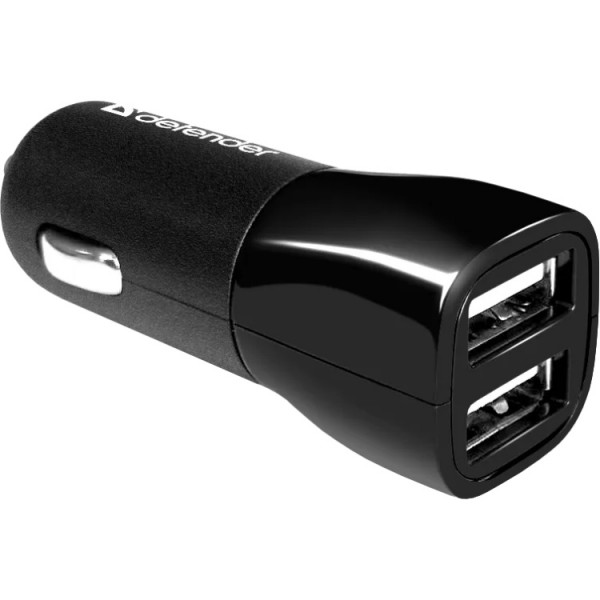 Автозарядка 2xUSB 12W 2.1A ECA-24 чорна Defender