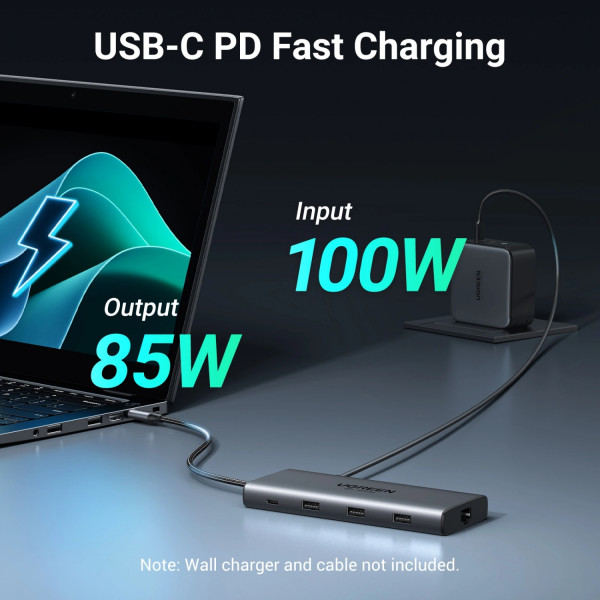 Док-станція USB3.2 Type-C -> HDMIx2,8K30Hz/4K60Hz/3xUSB-A/2xUSB-C 3.2/ RJ45/SD/TF/PD 100W CM639