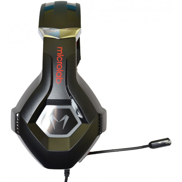 Гарнітура Microlab G7, 3,5мм+USB, Black-Red