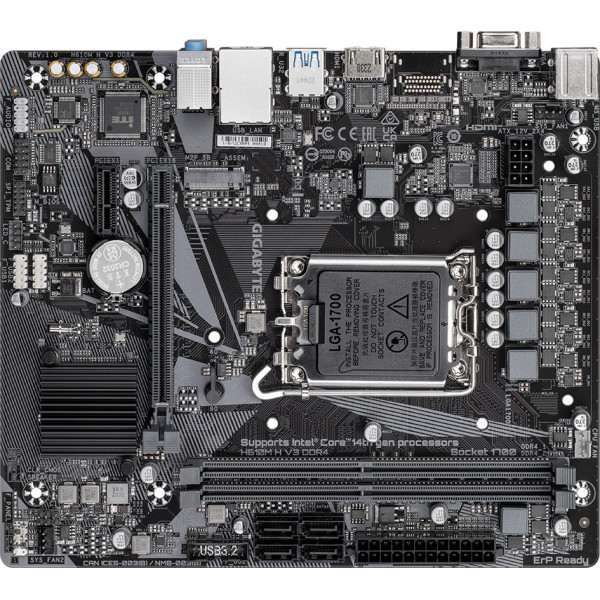 Gigabyte H610M H V3 DDR4 (s1700 H610 2xDDR4 ,HDMI,VGA , 4xSATA, M.2, mATX)