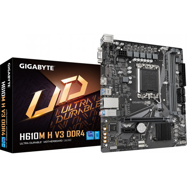 Gigabyte H610M H V3 DDR4 (s1700 H610 2xDDR4 ,HDMI,VGA , 4xSATA, M.2, mATX)