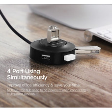 Хаб USB 2.0 -> 4xUSB 2.0 1м passive, Black CR106 Ugreen