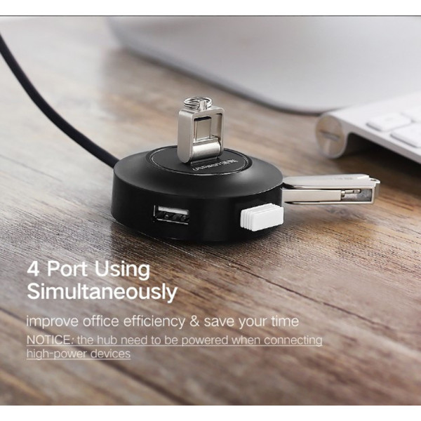 Хаб USB 2.0 -> 4xUSB 2.0 1м passive, Black CR106 Ugreen