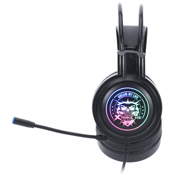 Ігрова гарнітура XTRIKE ME GH-516, USB7.1, статичне RGB, кабель 2м, чорна