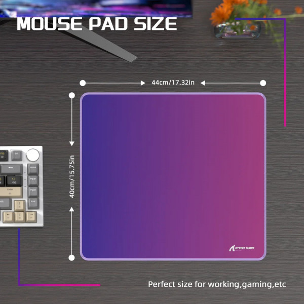 Ігрова поверхня Attack Shark CM03 eSport 450x400x4мм Violet-Blue gradient