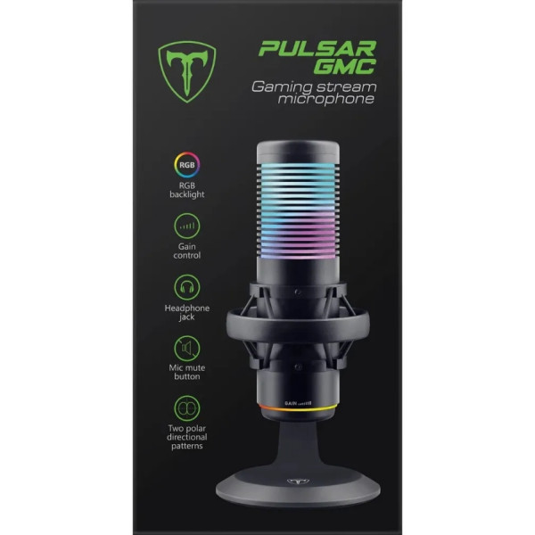 Ігровий стрім мікрофон Defender Pulsar GMC USB, RGB, 2.0 м
