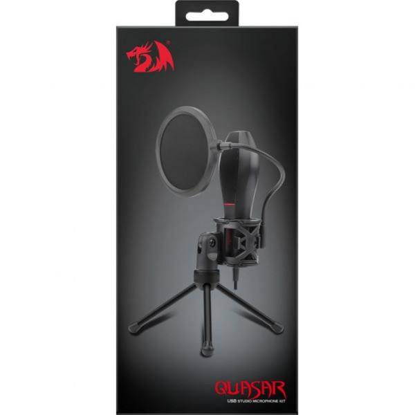 Ігровий стрім мікрофон Redragon Quasar GM200 USB, підставка, кабель 1.5м