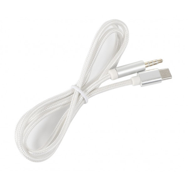 Кабель AUX Type-C - TRRS Audio M/M 1м Silver