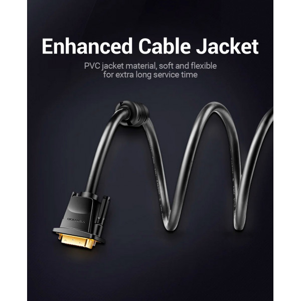Кабель DVI-D 24M - 24M, 1.5 м, 2K 60Hz Dual Linik Vention