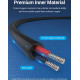 Кабель живлення USB AM - 5.5mm DC Power PVC 5V 3A, Black 0.5м Vention