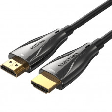 Кабель HDMI M - M, 10.0м, V2.1, Optical 8K 60Гц 48Gbps Dolby 7.1 TPE Black Zinc Alloy Vention