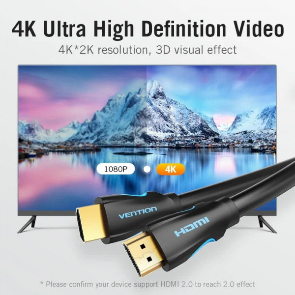 Кабель HDMI M - M, 15.0м, V1.4, 4K 30Гц, PVC Vention