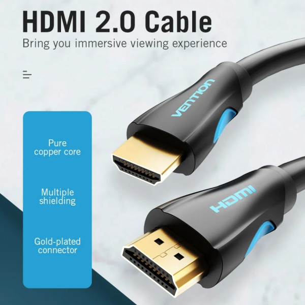 Кабель HDMI M - M, 15.0м, V1.4, 4K 30Гц, PVC Vention