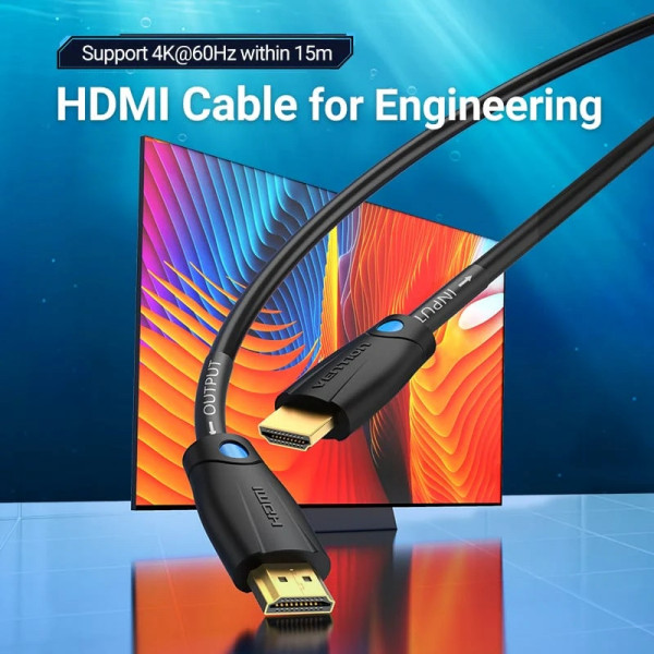 Кабель HDMI M - M, 3.0 м, V1.4, Engineering 4K 30Гц PVC Black Vention