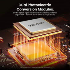 Кабель HDMI M - M, 40.0м, V2.1, Optical 8K 60Гц 48Gbps Aluminum Alloy, сірий Vention