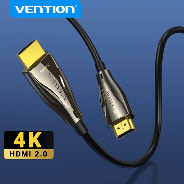 Кабель HDMI M - M, 60.0 м, V2.0, Optical 4K 60Гц zinc alloy black Vention