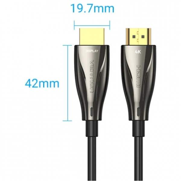 Кабель HDMI M - M, 60.0 м, V2.0, Optical 4K 60Гц zinc alloy black Vention