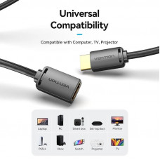 Кабель продовжувач HDMI M - F V2.0, 0.5м 4K 60Гц PVC, Vention