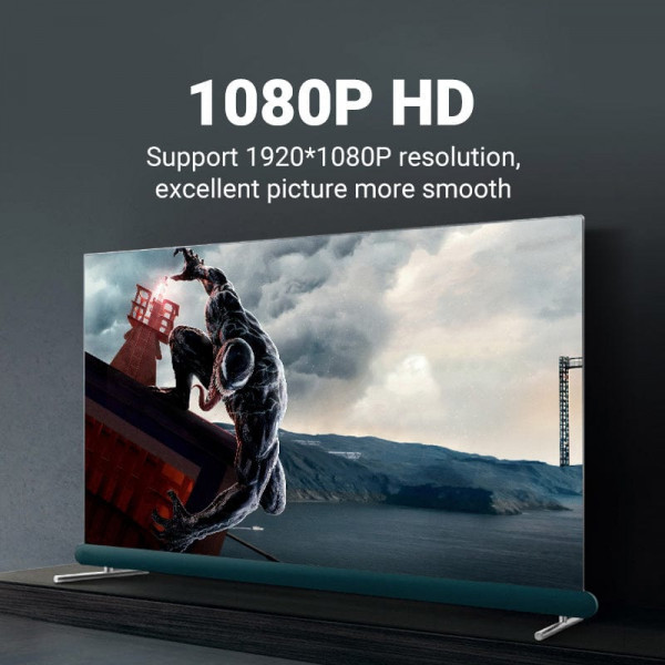 Кабель VGA 15M-15M, 1.5м, з ферритами, чорний Vention