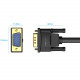 Кабель VGA 15M-15M, 1.5м, з ферритами, чорний Vention