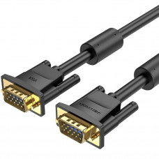 Кабель VGA 15M-15M, 10.0м, з ферритами, чорний Vention