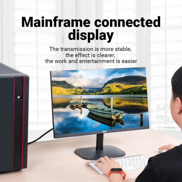Кабель VGA 15M-15M, 8.0м, з ферритами, чорний Vention