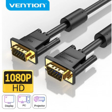 Кабель VGA 15M-15M, 8.0м, з ферритами, чорний Vention