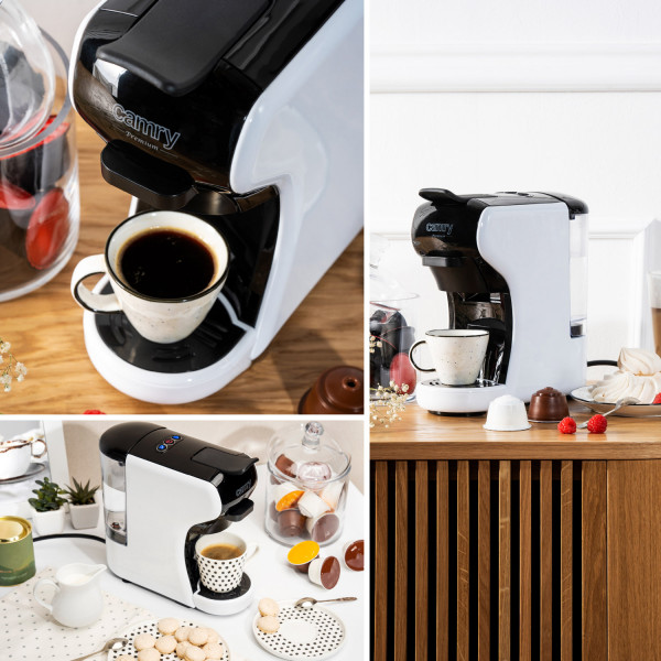 Кавоварка Camry CR 4414 white капсульна/ 1450 Вт/ 19 бар/ капсула, мелена/ біла