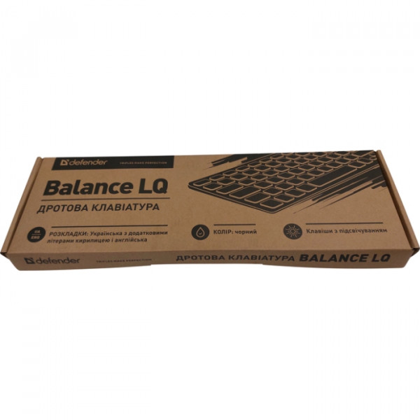 Клавіатура ігрова Defender Balance LQ UA LED підсвітка, чорна